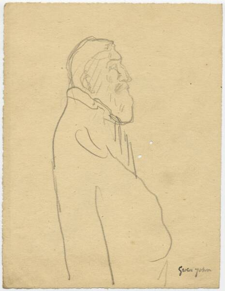 Man with beard facing right, in profile
