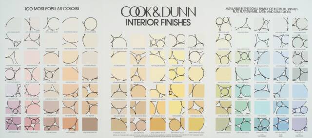 Paint squares with smaple colors laid out in chart, painted with circles connecting different colors separated by squares