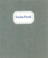 Lucian Freud at top center on grey background